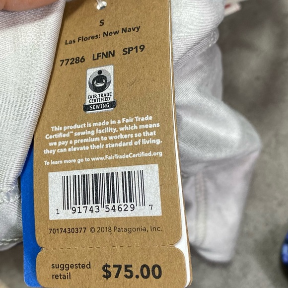 Patagonia Las Flores New Navy Bikini Top - Picture 4 of 7